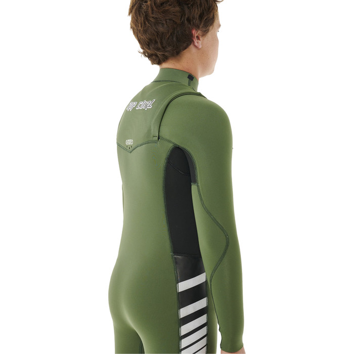 2024 Rip Curl Junior Dawn Patrol 4/3mm Chest Zip Neopreno 13LBFS - Green